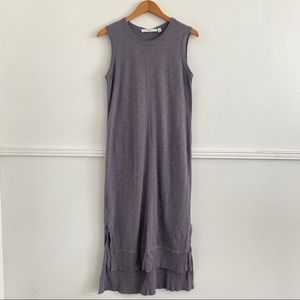 WILT XS Gray Distressed Tank Shift Maxi Dress